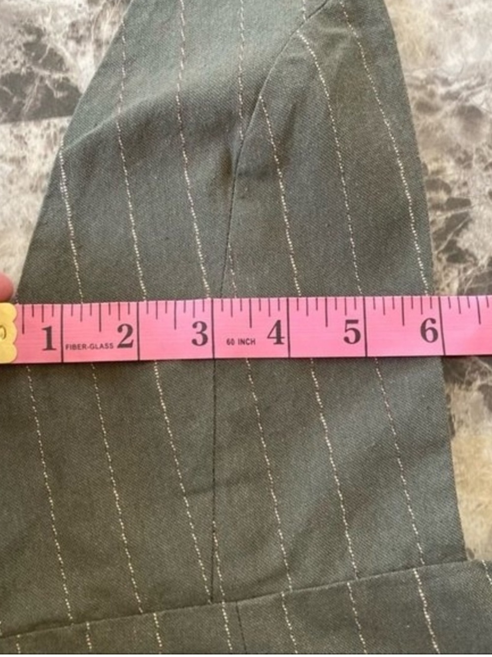 Hayden Jumper Pinafore Olive Green Pinstripe Overall Dress Buttons 100% Cotton - Picture 7 of 14